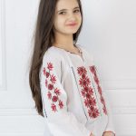 Ie cu broderie roșie Antonia