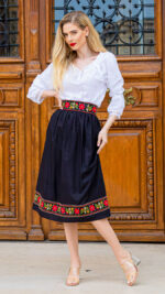 Fustă de damă Caterina cu motive tradiționale