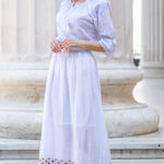 Fustă de damă Adelaida cu trandafiri roșii - motiv tradițional