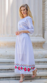 Fustă de damă Adelaida cu trandafiri roșii - motiv tradițional - imagine 4