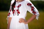 Rochie albă cu maci - imagine 2