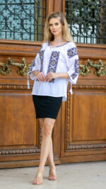 Ia Sanda broderie neagră cu bej - imagine 2