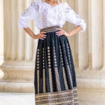 Fustă de damă Luiza neagră cu motive tradiționale