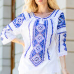 Ia Romina broderie albastră