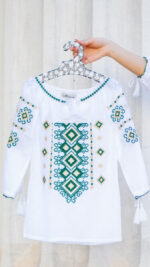 Set mamă-fiică Bianca broderie verde - imagine 4