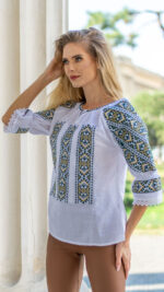 Ia Lidia broderie bej cu verde