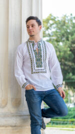 Ia Lucian broderie verde cu bej