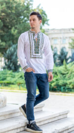 Ia Lucian broderie verde cu bej - imagine 2