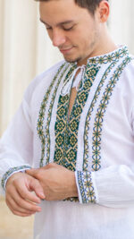 Ia Lucian broderie verde cu bej - imagine 4