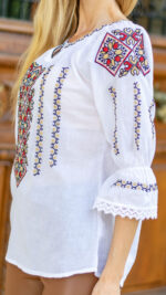 Ia Ramya broderie roșie cu bej - imagine 7