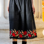 Fustă de damă Anemona neagră cu motive tradiționale