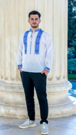 Ia Laviniu broderie albastră - imagine 2