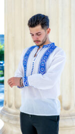 Ia Laviniu broderie albastră