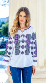 Ia Oxana broderie mov-lila - imagine 3