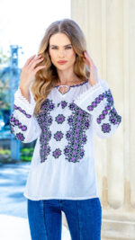 Ia Oxana broderie mov-lila - imagine 2