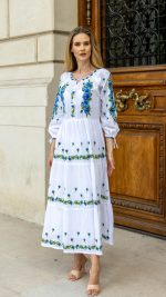 Rochie cu motive tradiționale trandafir maritim - imagine 5