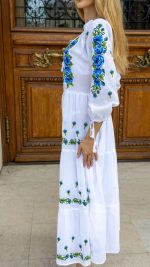 Rochie cu motive tradiționale trandafir maritim - imagine 4