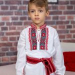 Brâu roșu tradițional țesut pentru copii