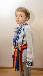 Brâu tricolor tradițional țesut pentru copii - imagine 2