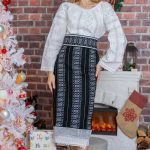 Catrință pentru damă cu broderie albă