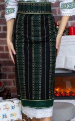 Catrință pentru damă cu broderie verde - imagine 4