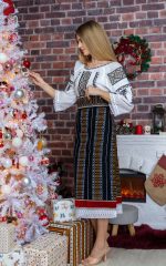 Catrință pentru damă cu broderie maro - imagine 4