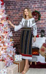 Catrință pentru damă cu broderie maro - imagine 2