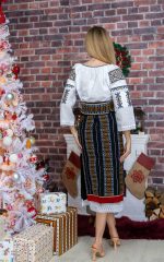 Catrință pentru damă cu broderie maro - imagine 5