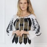 Ie cu motive tradiționale Negru Regal