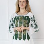 Ie cu motive tradiționale Verde Regal