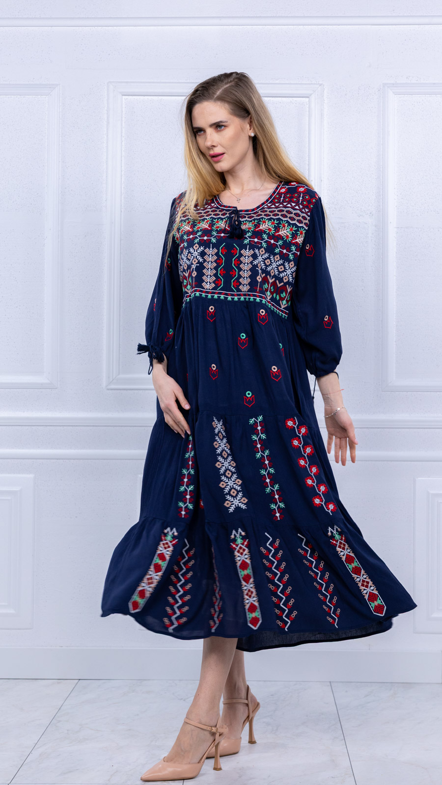 Floare de Dor bleumarin11 Rochie bleumarin Floare de Dor - imagine 2