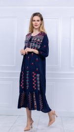 Rochie bleumarin Floare de Dor - imagine 4
