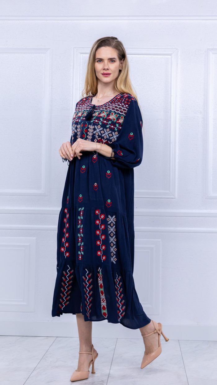Rochie bleumarin Floare de Dor - imagine 4