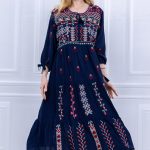 Rochie bleumarin Floare de Dor