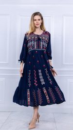 Rochie bleumarin Floare de Dor