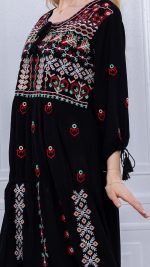 Rochie neagră Floare de Dor - imagine 6