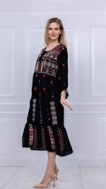Rochie neagră Floare de Dor - imagine 3