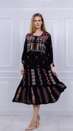 Rochie neagră Floare de Dor - imagine 2