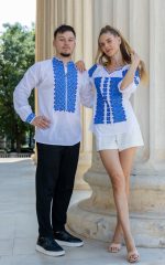 Set de cuplu Daniel și Daniela cu broderie albastră