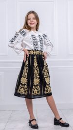 Fustă neagră Amalia pentru fetițe
