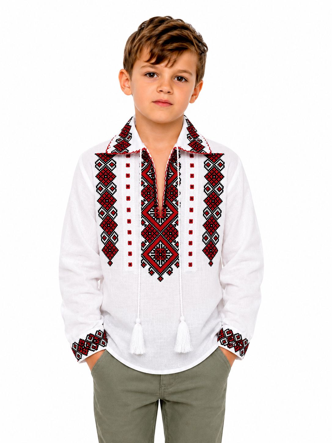 Darius Baieti rosu Ia Darius pentru băieți cu broderie roșie - imagine 1