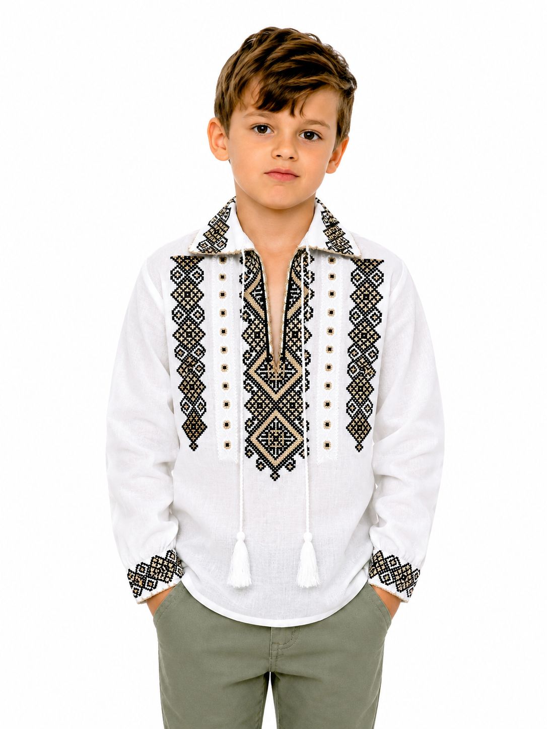 Darius baieti bej Ia Darius pentru băieți cu broderie bej - imagine 1