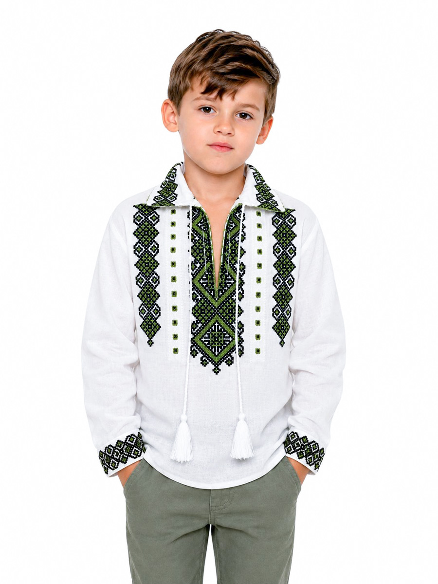 Darius-baieti-verde_fullres Ia Darius pentru băieți cu broderie verde - imagine 1