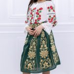 Fustă verde Amalia pentru fetițe