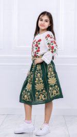 Fustă verde Amalia pentru fetițe - imagine 3