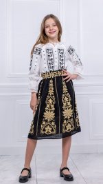 Fustă neagră Amalia pentru fetițe - imagine 6