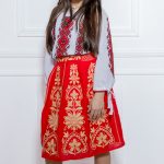 Fustă roșie Amalia pentru fetițe