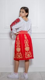Fustă roșie Amalia pentru fetițe - imagine 4