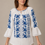 Ia Ema cu broderie albastră
